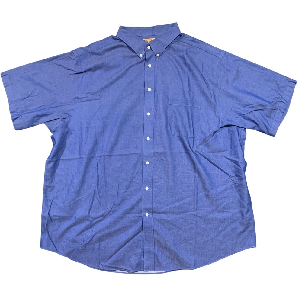 Roundtree & Yorke Gold Label Mens 4XT Blue Short Sleeve No Iron Performance